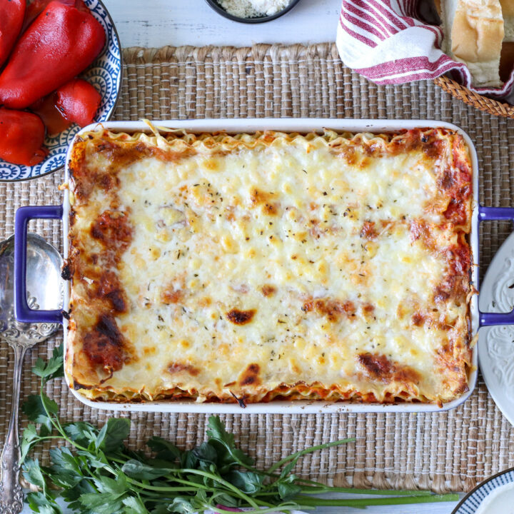 Classico lasagna recipe family style setting